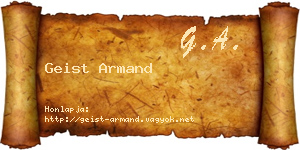 Geist Armand névjegykártya